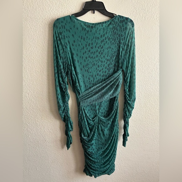 Free People Katana Green Animal Print Mini Dress XL - Picture 9 of 14